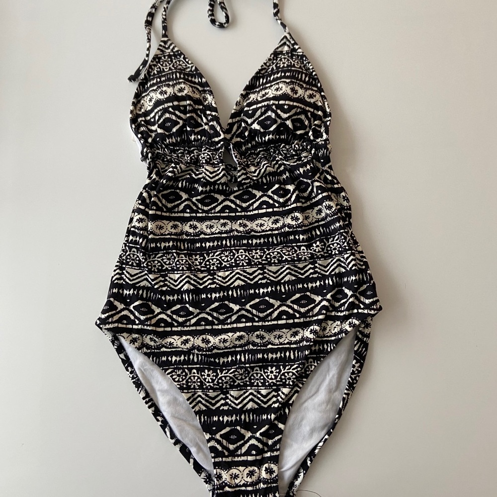 calypso black and white bathing suit